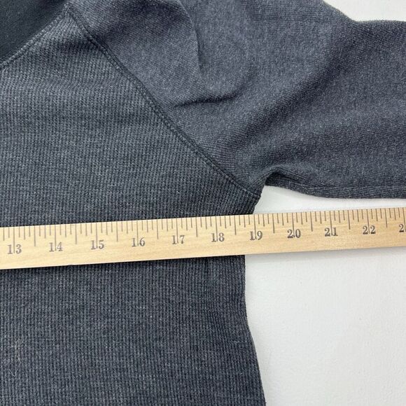 Eddie Bauer Thermal Cowl Neck Shirt Womens Large Gray Long Sleeve Waffle Knit - Picture 9 of 10